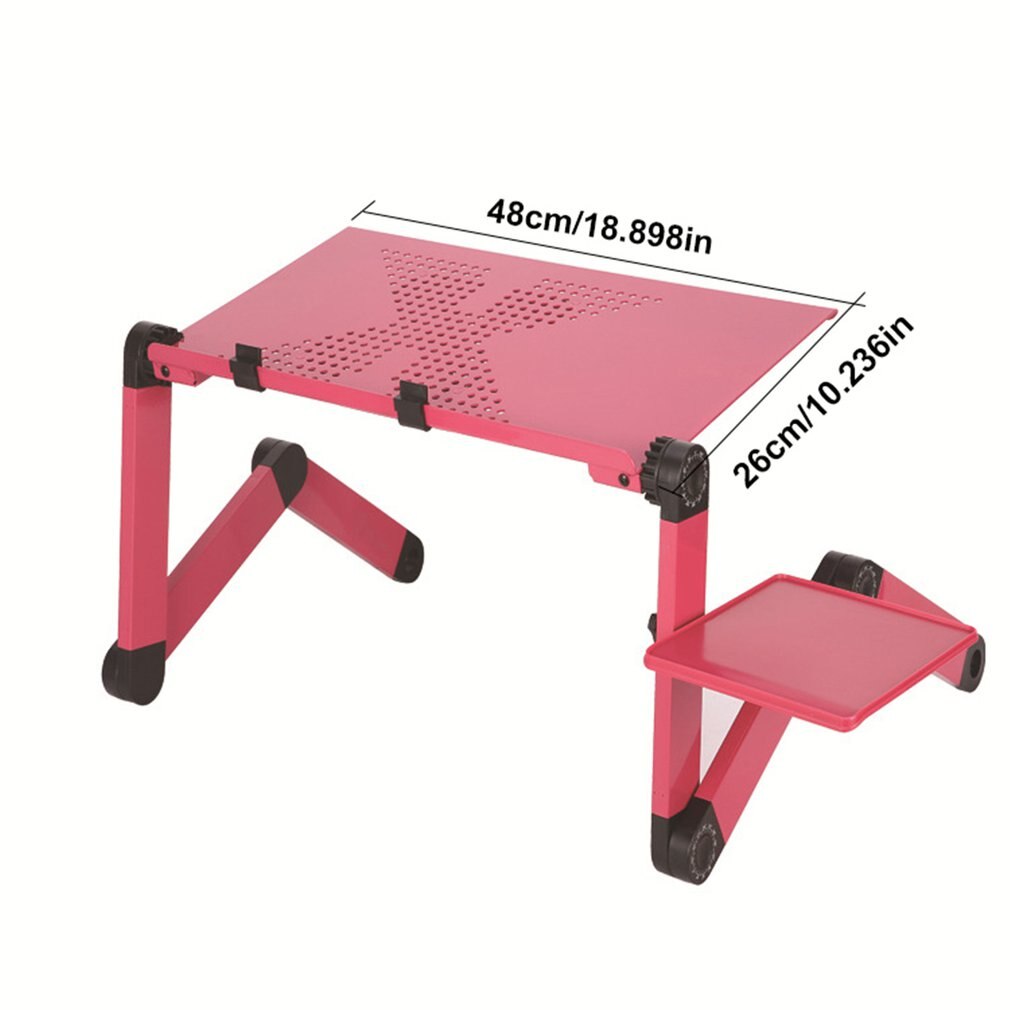 Laptop desk Magnesium alloy ABS Spray Plastic Collapsible Dormitory artifact folding table Lazy office bed desk: White