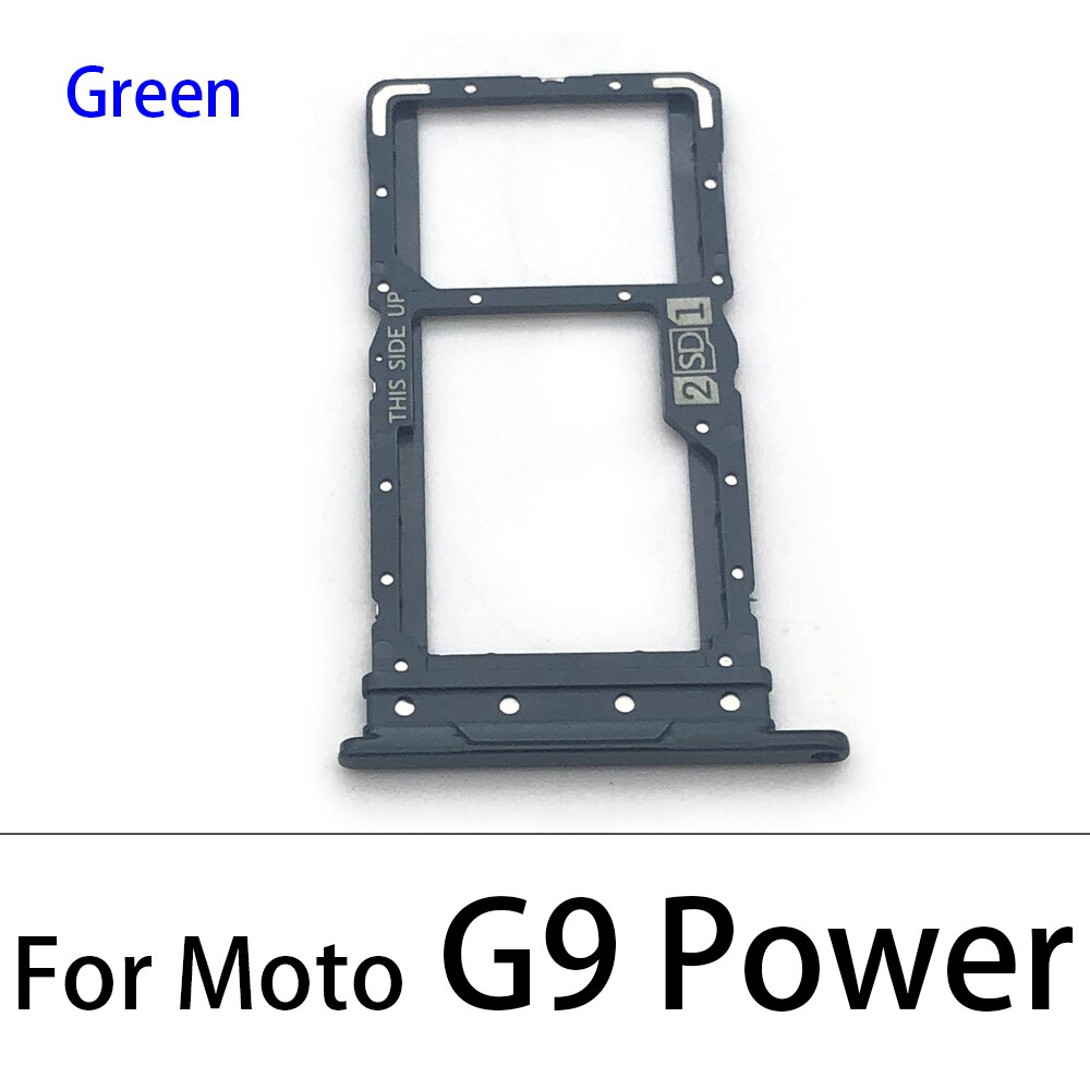 Mobile Phone SiM Tray For Motorola Moto G7 G8 G9 Play Plus Power SIM Card Slot SD Card Tray Holder Adapter: G9 Power Green
