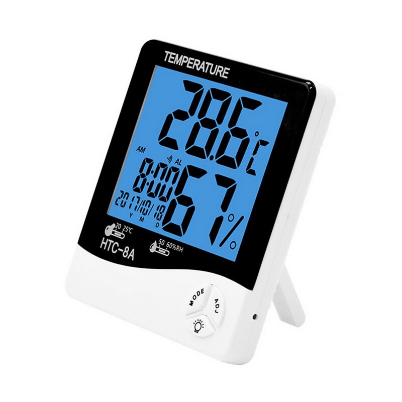 Digitale thermometer, hygrometer voor binnen en buiten met lcd-scherm, temperatuur-vochtigheidsmeter, 1 stuk: Htc -8a