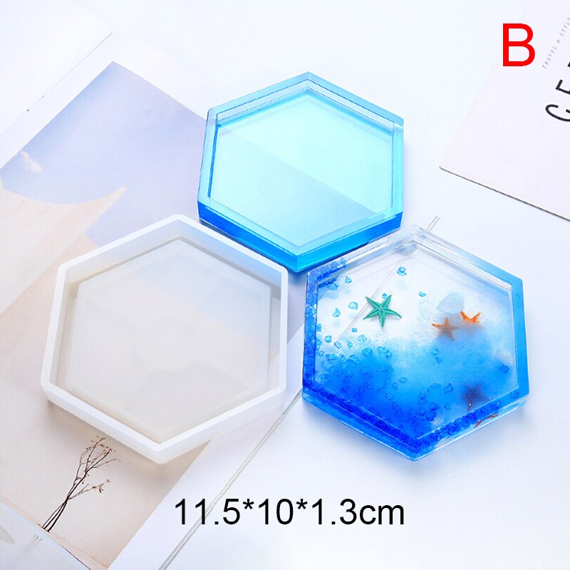 1pcs Coaster Resin Silicone Cup Mat Pad Mold Jewelry Making Epoxy Mould Tool Craft: B