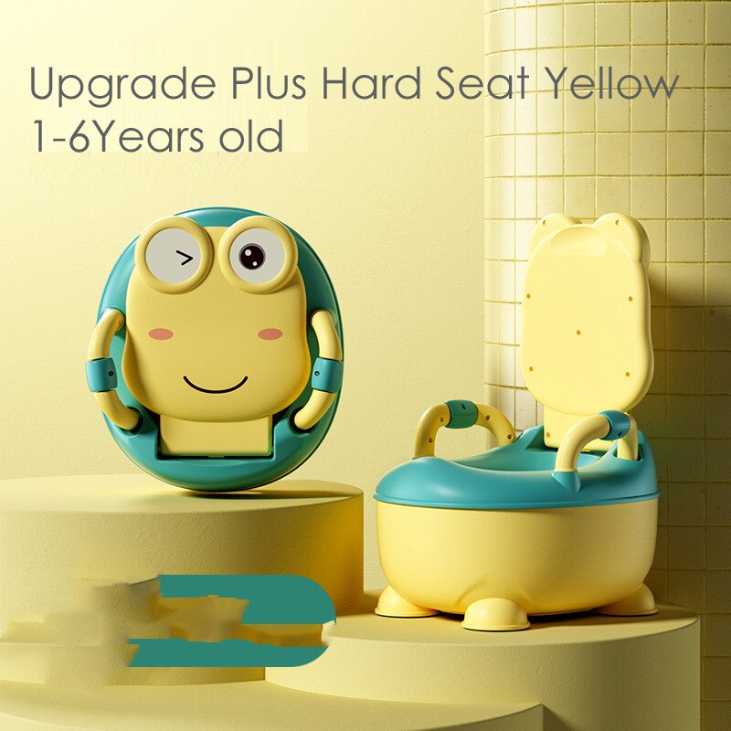 Children's Potties Portable Potty Training Urinal Toilet Seat Girls Boy Potty Kids Toilet Seat Toddler Pot Children Potty Bedpan: Plu Yellow Hard Seat