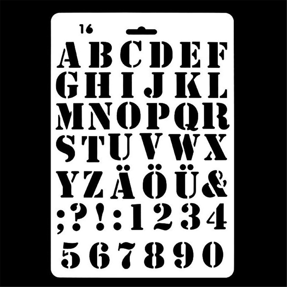 27cm Stencils English Alphanumeric Pattern Engraving Templates Hollow Ruler Drawing Template Stationery: 4