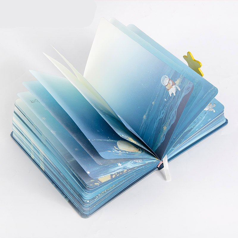 Hardcover Diary Books Color Inside Page Notebook Weekly Planner Handbook School Supplies Star Pattern 128 Page Paper A6 Notebook