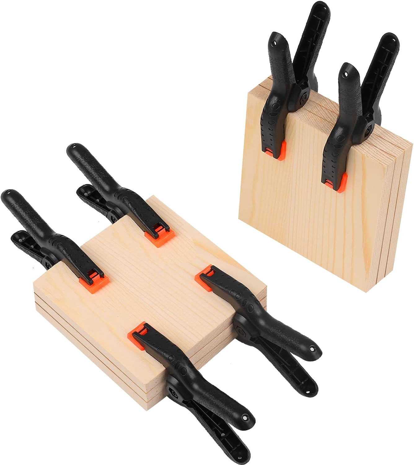 2 Stück verstellbare Holzbearbeitungsklemmen aus Kunststoff und Nylon, kleine, robuste Clips zum Basteln, Hintergrundständer, Holzbearbeitung, Fotostudios