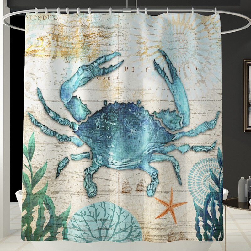 Printing Animal Bath Mat and Shower Curtain Set Absorbent Toilet Mat Bathroom Carpet Non-slip Foot Mat Microfiber Bath Mat: Shower Curtain-275