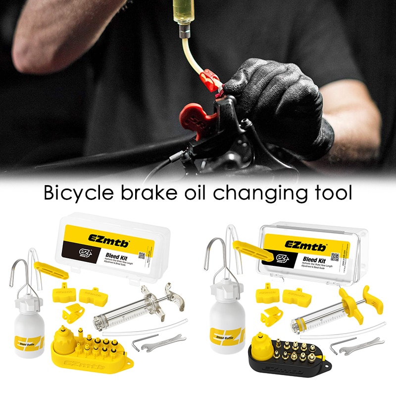 Universal blødningssæt udendørs cykling skift bremsesæt reparation ridecykel værktøj mountainbike olie mineral hydraulisk