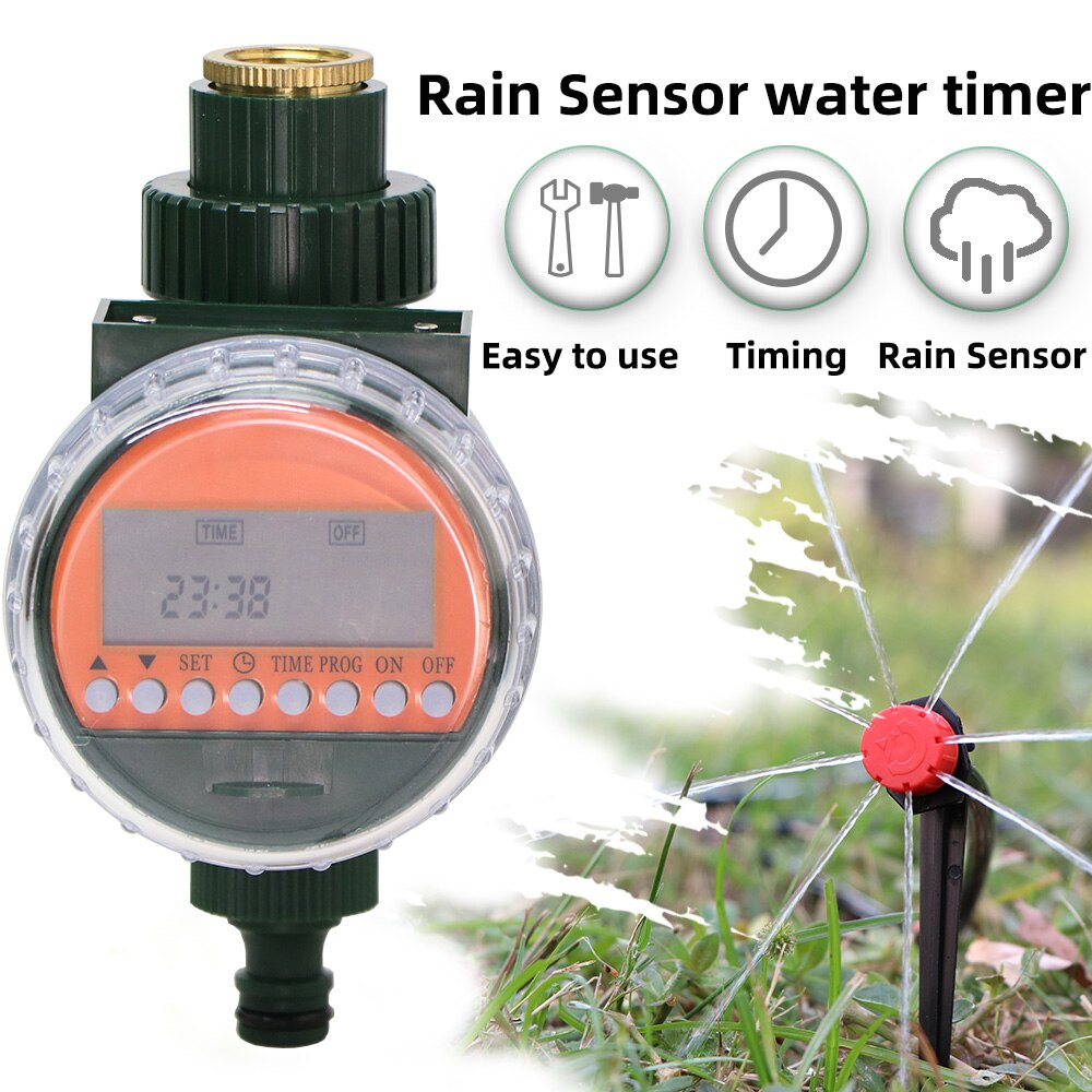 Garden Irrigation Rain Sensor Water Timer LCD Automatic Electronic Irrigator Home Watering Controller System Greenhouse