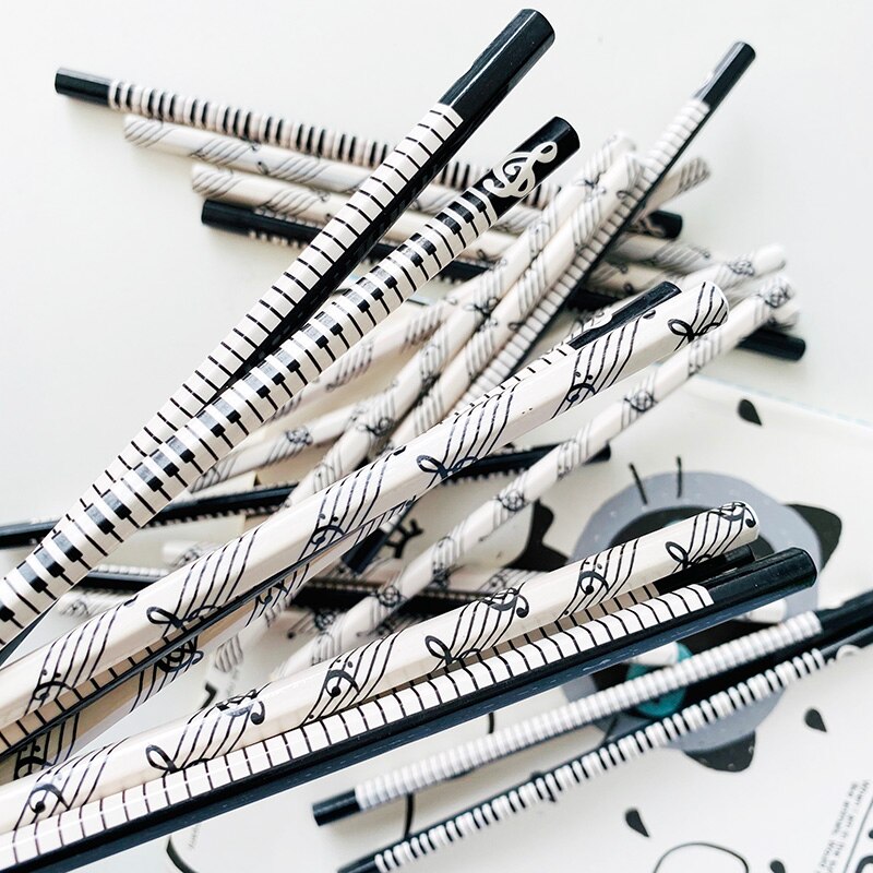 4 sztuk/partia klasyczna klawiatura pianina symbole muzyczne HB standardowe drewniane ołówek szkolne materiały papiernicze pisanie narzędzie szkolne materiały biurowe