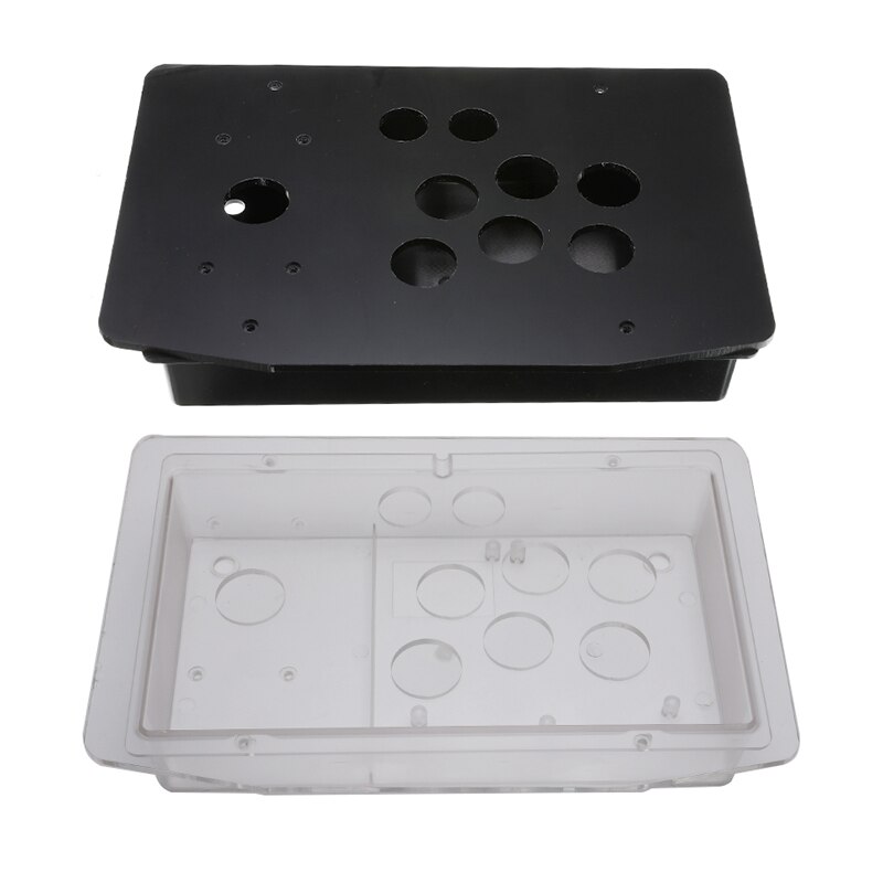 DIY Acrylic Panel Case Replacement Clear Black Arcade Joystick Handle Arcade Game Kit Sturdy Construction Easy to Install