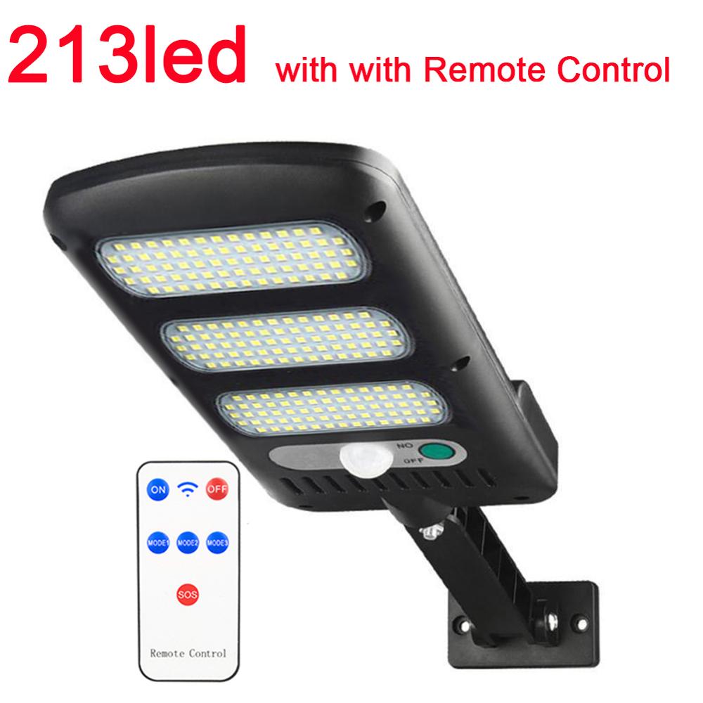 60/120/213 led Outdoor Solar Lamp Motion Sensor Wall Light Waterproof Garden Street Lamp Sunlight Powered Garden street light: 213led  with RC