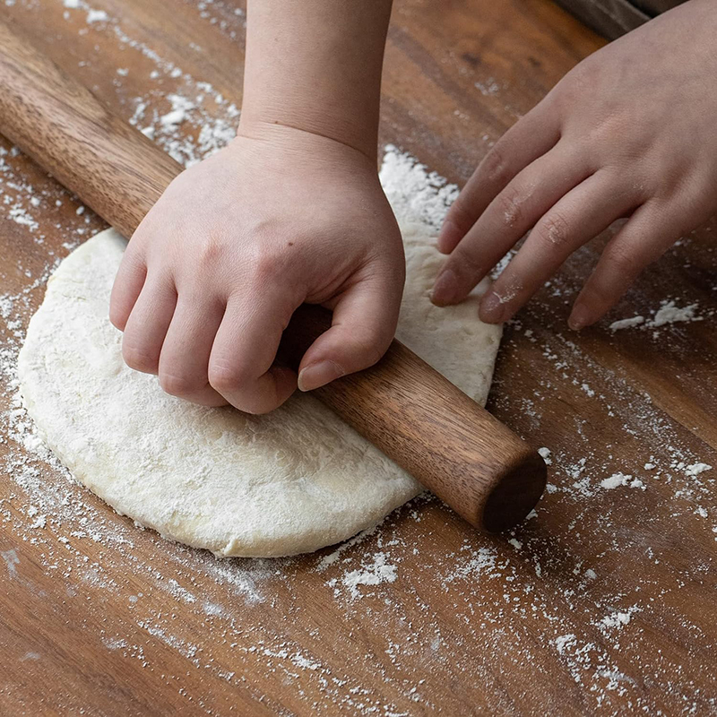 Valnøttre fransk kjevle trerulle til fondant paideig kjeksdeig kjøkkenredskap baketilbehør verktøy