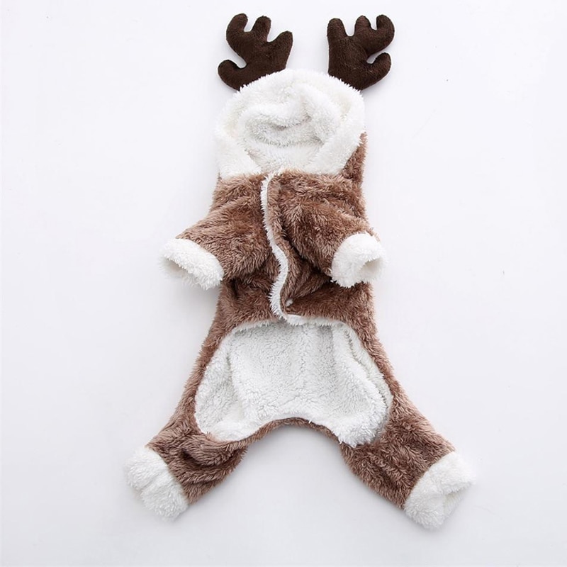 Winter warm Hund Kleidung Weihnachten Elch Kostüm für Kleine Mittelgroße Hunde Weiche Baumwolle Katze Anzug Haustier Gesamt Mantel Französisch Bulldogge hoodie