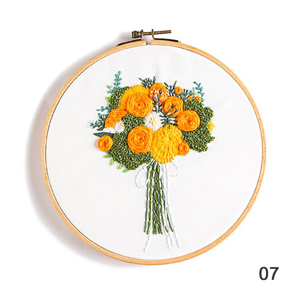 Konst franska diy blommor broderi ram ram handarbete nybörjare broderi material sömmar serie hantverk sömnad heminredning: 07