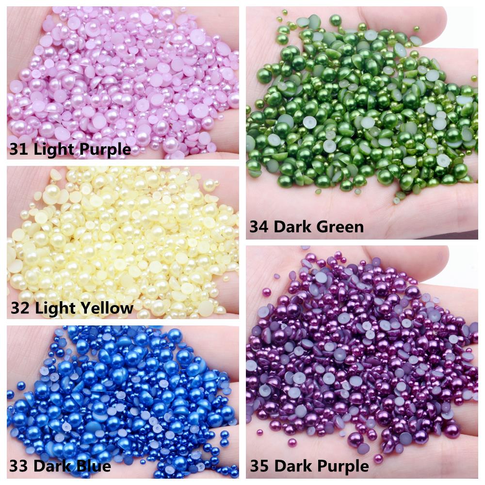 50-1000 stück, 2-12mm gemischte größen, schwarze, halbrunde harzperlen (nicht zum befestigen) für nagelkunst, rucksackdekoration, diy-projekte