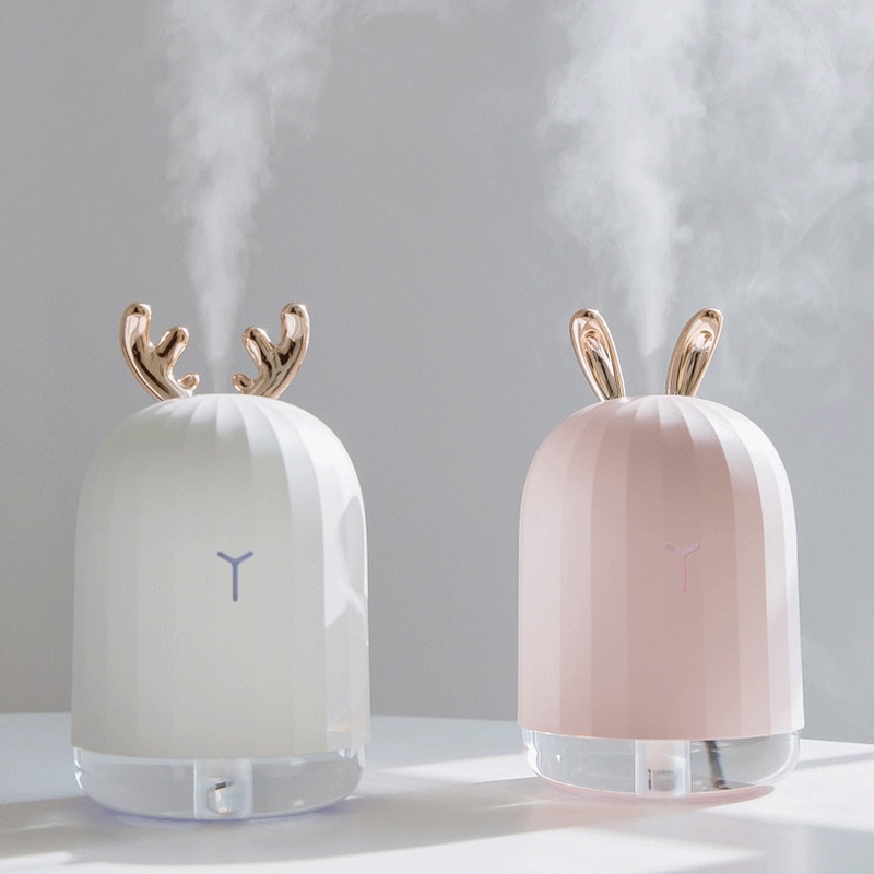 220ml usb ultrasone luchtbevochtiger schattige herten aroma etherische olie diffuser led nachtlampje mistmaker vernevelaar voor thuis auto kantoor