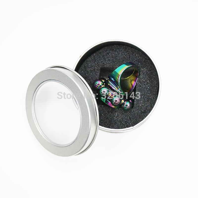 Regenboog Kleurrijke Creatieve Ringen Bloem Fidget Spinner Hand Spinner Voor Betere Focus Verminderen Autisme Adhd Stress Speelgoed Met Geschenkdoos