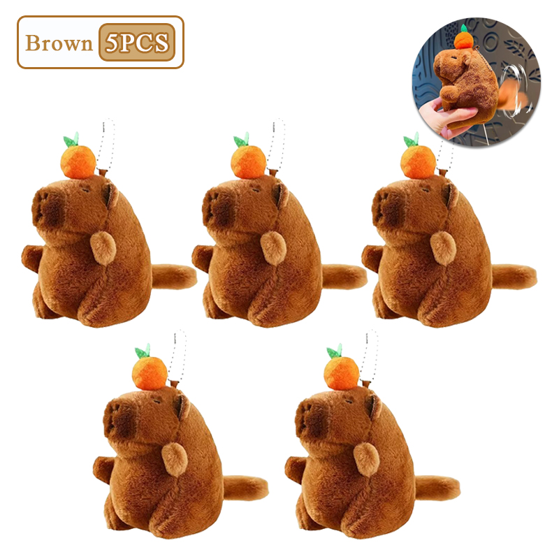 Porte-clés en peluche kaki, queue de vol, Capybara, mignon, poupée en peluche, jouet, pendentif pour sac d'école, , 1 à 20 pièces: Lac bleu