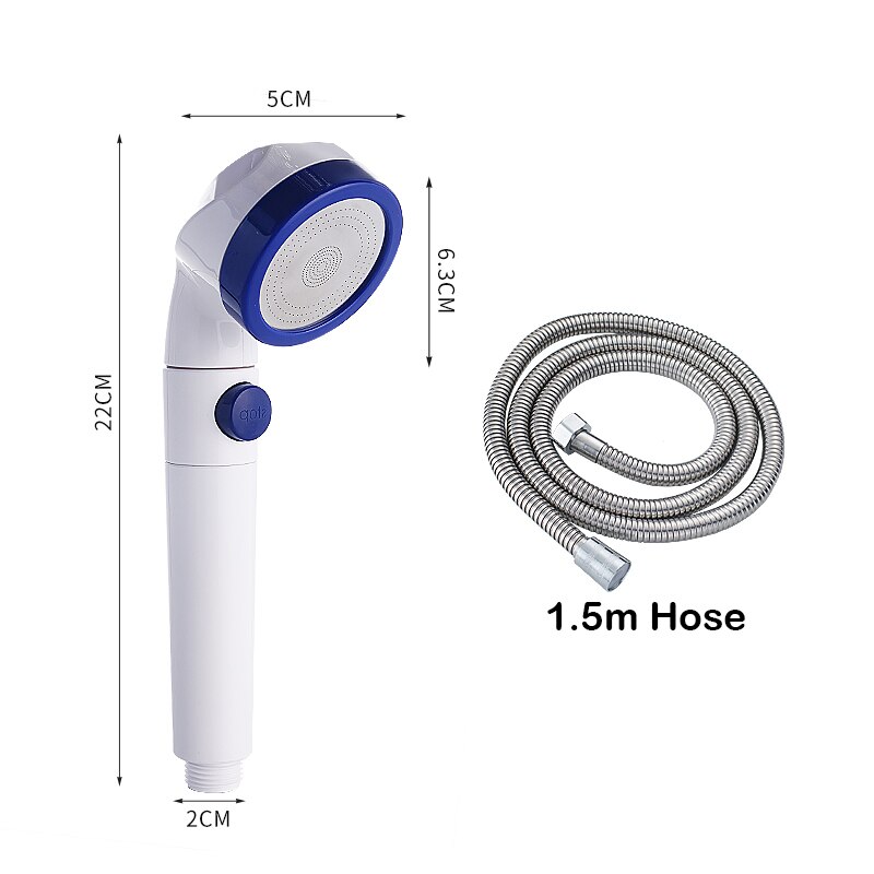 Bedroom High-pressure Shower Set Household Spout Nozzle Water Heater Shower Head Stainless Steel Shower Hose and Base: Shower Head-1.5mHose