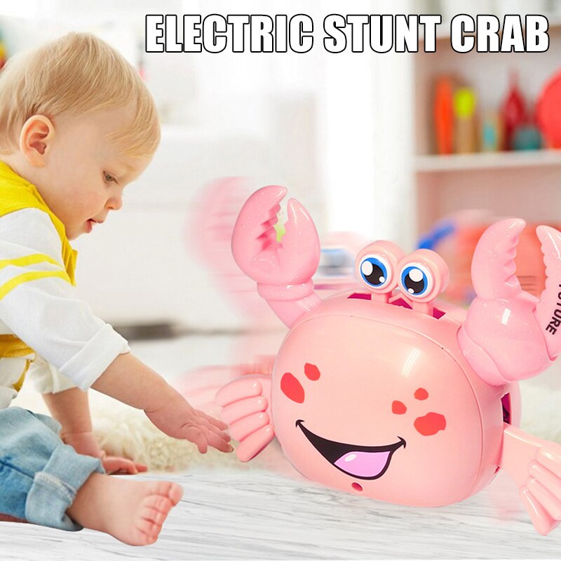 Outdoor Speelgoed 360 Graden Lopen Cartoon Elektrische Krab Met Led Muziek Voor Jongens En Meisjes Lbv: Default Title