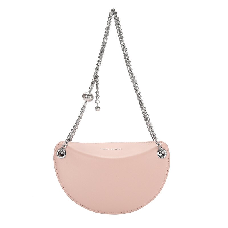 Persoonlijkheid Halve Cirkel Mode Keten Vrouwen Tas Een Schoudertas Trend Messenger Bag: Pink