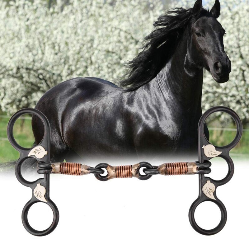 Acier inoxydable cheval Bit fil de cuivre enveloppé mois Style occidental Cowboy cheval tête cheval outils d'alimentation