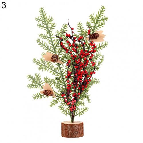 Delicate Wood Simulation Artificial Table Top Christmas Tree for Office: 3