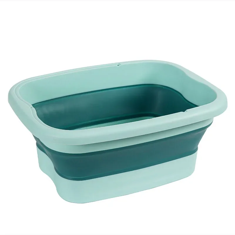 Balde de massagem dobrável para banho de pés, balde de imersão, bacia dobrável, spa, banho de pés, sauna doméstica, banheira, pedicure, banheira: Verde