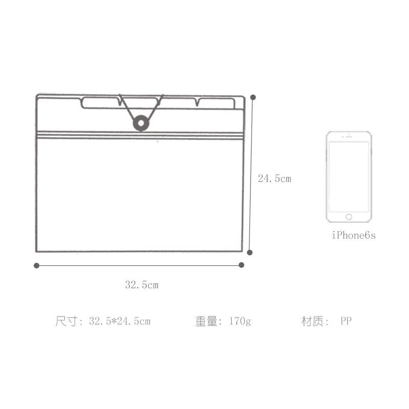 Elastic Closure 5 /8 /12 layer fichario Scrub Series School Shool A4 Transparent File Folder