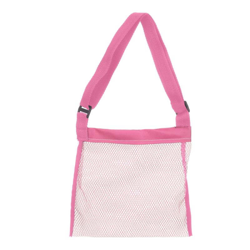 Bolsas de malla de gran capacidad para juguetes de playa para niños y mujeres, organizador de ropa, toalla, cosméticos, maquillaje: pink small