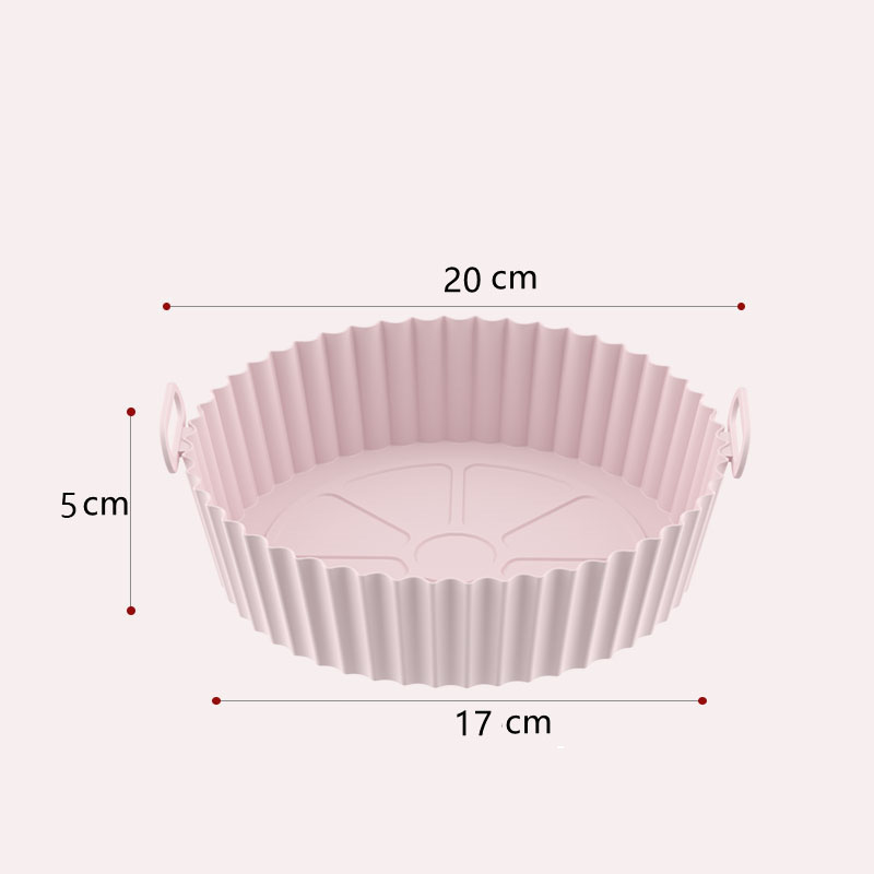 Siliconen mal voor luchtfriteuse Pot Luchtfriteuse Siliconen mand Dikker oven Bakplaat Gebakken kip Pizza Luchtfriteuseaccessoires: Roze