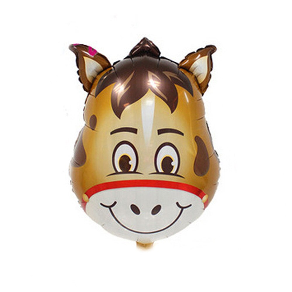Tecknat djur lejon tiger rådjur kor konfetti ballong flicka pojke grattis på födelsedagen fest helium ballong baby shower festtillbehör: Åsna  (1pc)