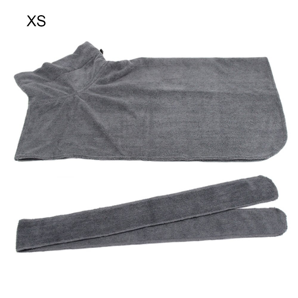 Kjæledyr badekåpe fortykket mikrofiber badehåndkle superabsorberende hund tørkehåndkle med bånd