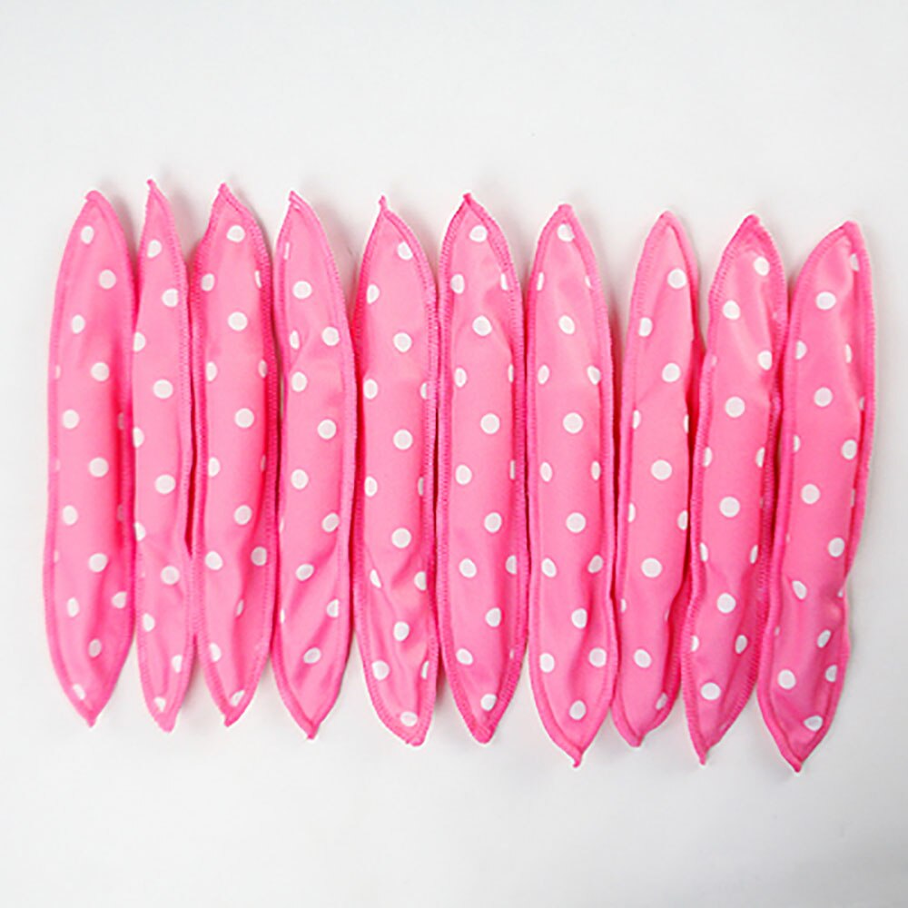 10 Stck Haar spalte Nacht Schlaf schwamm Eisstockschießen eisen curler elastische weiches kissen haar kräuseln DIY schwamm haar Styling spalte werkzeug: Rosa 10Stck