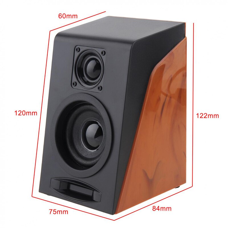 Volle Antimagnetisch 52mm 6W Mini USB 2.0 Computer Holz Subwoofer Lautsprecher Mit 3,5mm Stereo Jack Für PC/ Laptop/Telefon