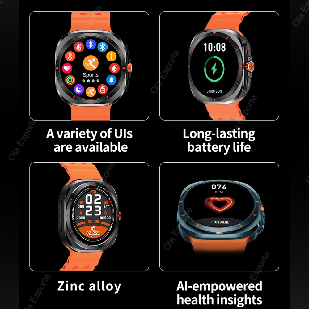 Watch 7 Ultra GPS Smartwatch 1.52'' AMOLED BT Calls Blood Oxygen Monitoring Waterproof Outdoor Smart Watches for Man For Samsung