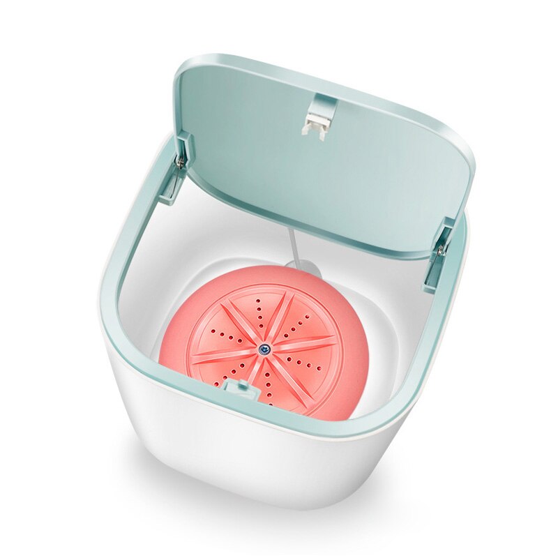 Mini turbina ultrasónica portátil USB, 5V, tipo cubo, lavadora de ropa, limpiador para el hogar y viajes: PInk