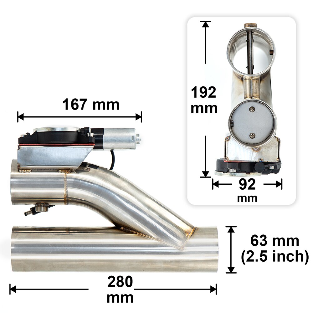 Tubo de escape Universal de acero inoxidable, válvula de recorte eléctrica con botón de interruptor, 2 "/2,25"/2,5 "/2,75"/3"