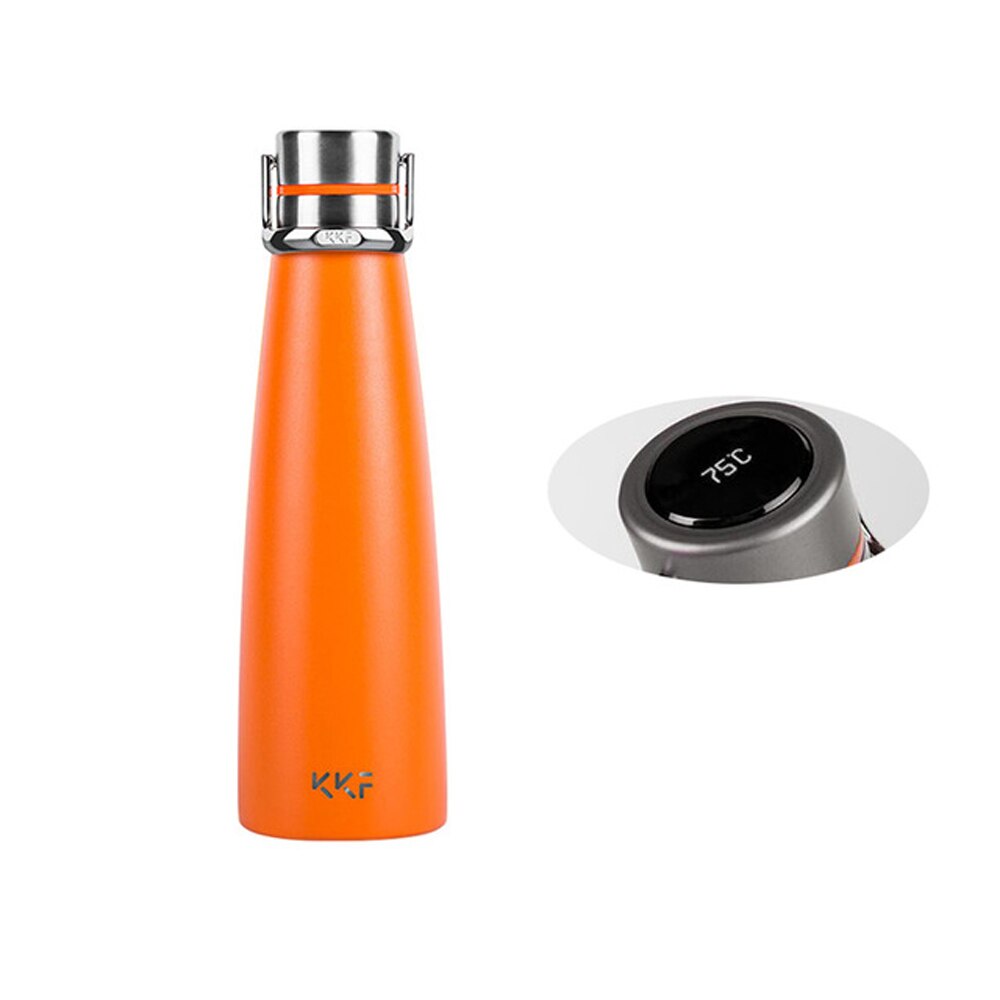 Xiaomi KKF Vacuum Bottle 24h Insulation Thermoses Stainless Steel Thermos Flask Travel Sport Mug 475ML OLED Temperature Cup: With screen Orange
