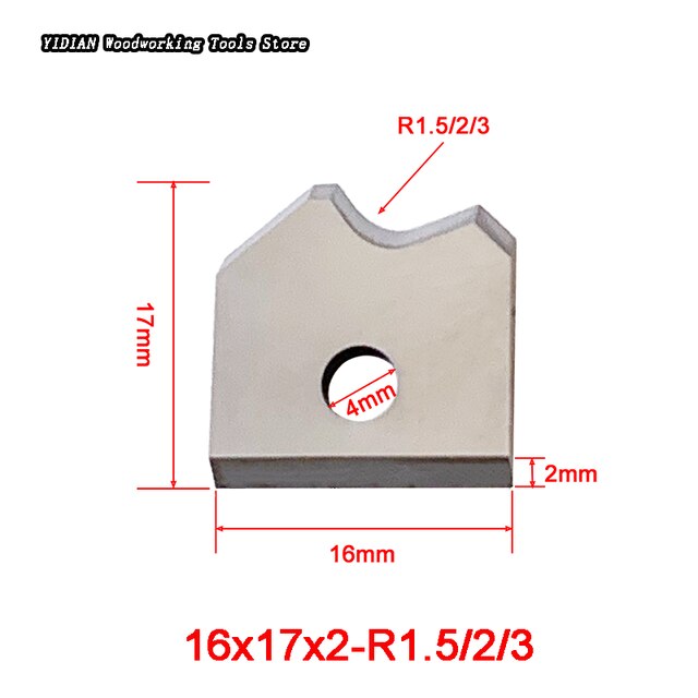 10 pcs Scraping Blade Woodworking Tools Knives Scraper for Edge Banding Machine 16*17*2-R1.5/2/3: 16x17x2mm R3 / 10L