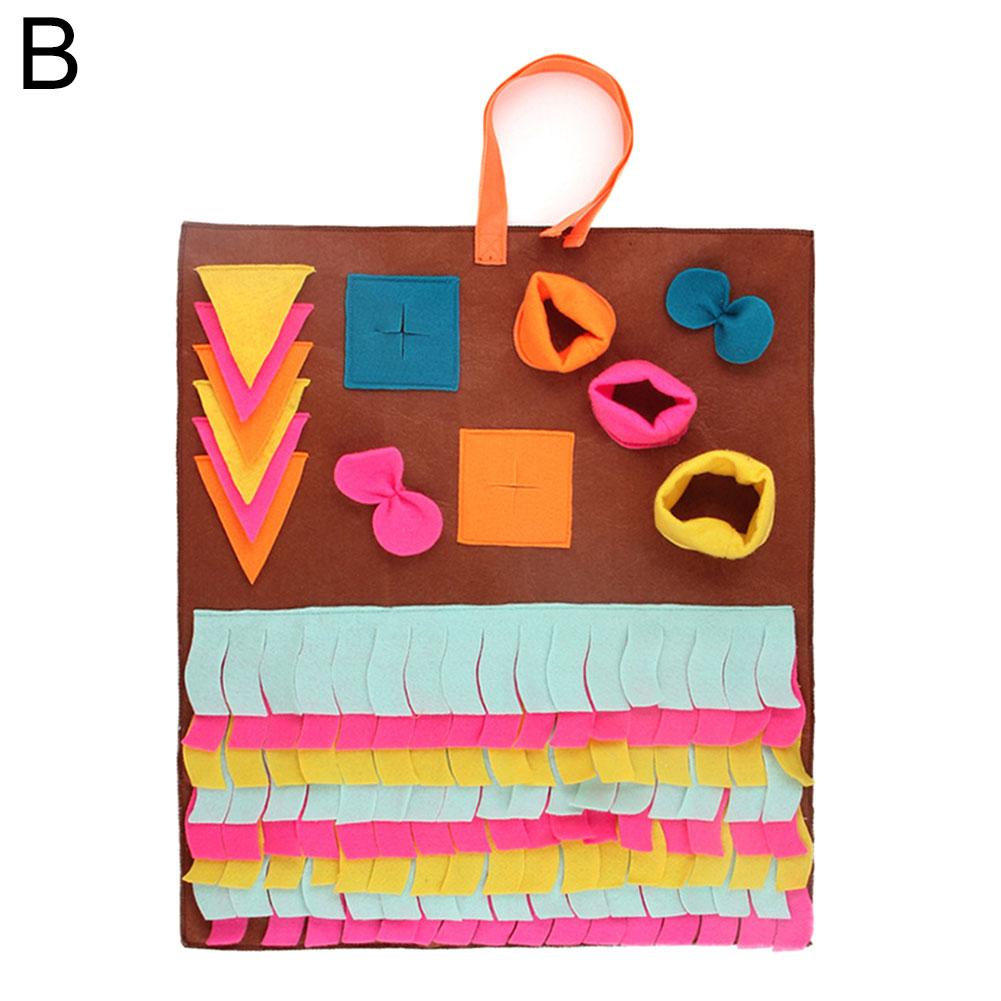 Pet Dog Snuffle Mat Pet Sniffing Training Blanket Detachable Fleece Pads Dog Mat Relieve Stress Nosework Puzzle Toy Pet Nose Pad: B