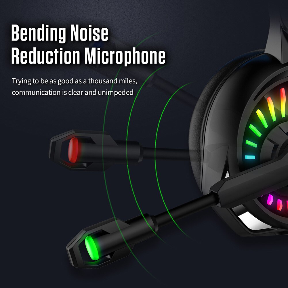 Gaming Headset with Microphone Color-Changing Stereo Headphones 3.5mm for Laptop,Tablet, PS4, PC, Xbox One