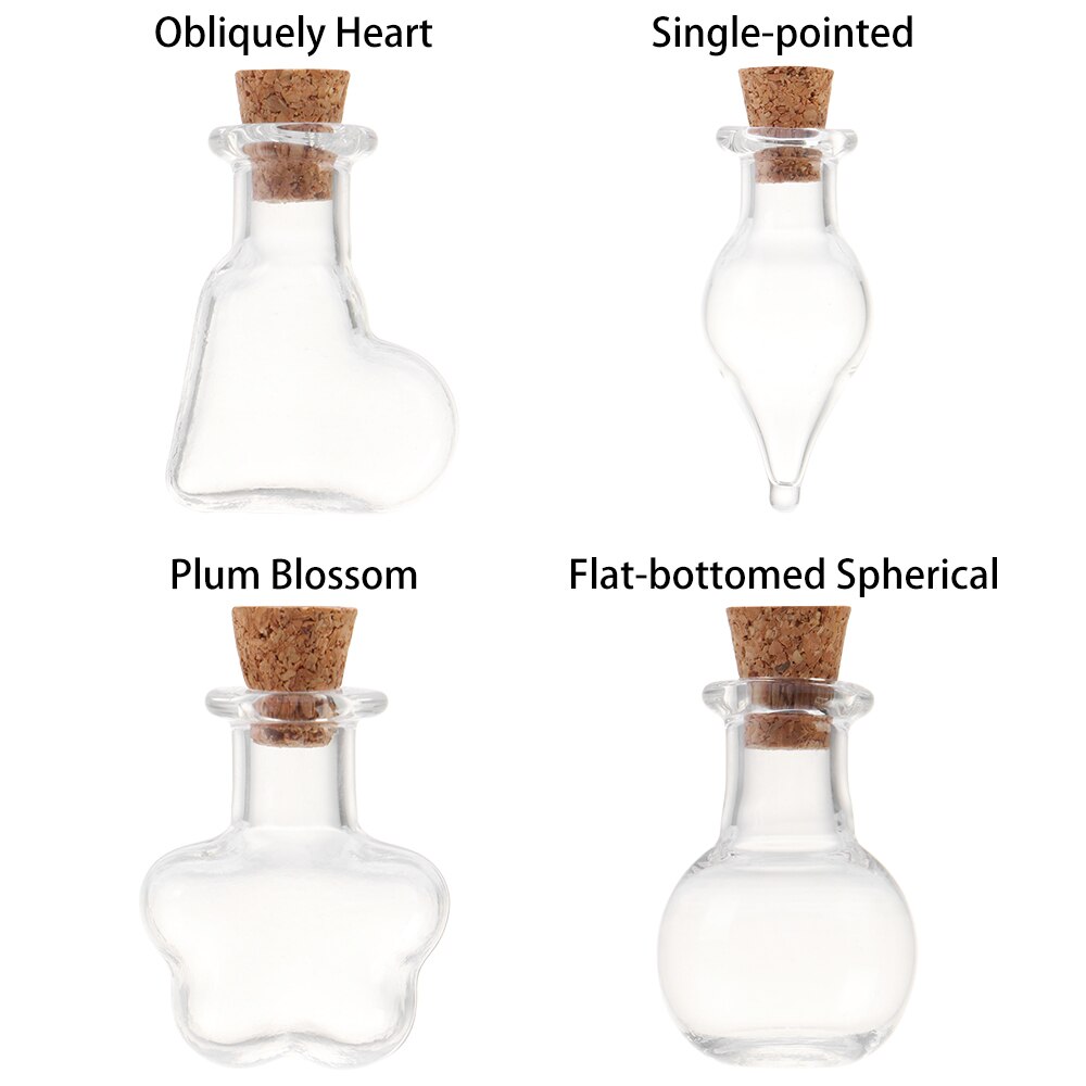 Bocaux d'échantillon vide verre bricolage 5 pièces/pack | Mini verre, bouteille de souhaits, pendentifs de décoration de maison et de mariage, bouchon de liège, flacon de stockage, pendentifs de bricolage