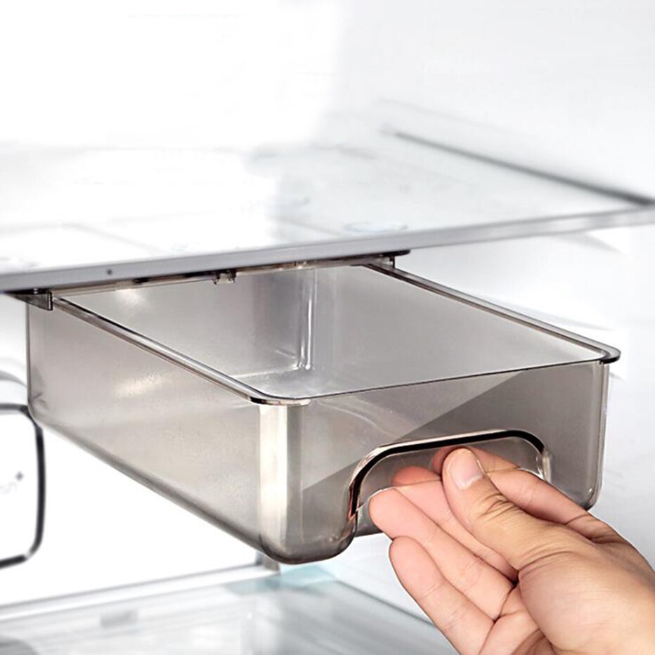 Suction Fridge Organzier Container Food Eggs Storage Rack Movable Hanging Refrigerator Freezer Shelf Pull-out Drawer Rack