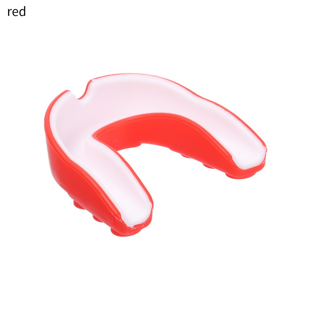 Adult Kids Football Silicone Boxing Gum Shield Teeth Protection Mouth Guard Rugby: red--