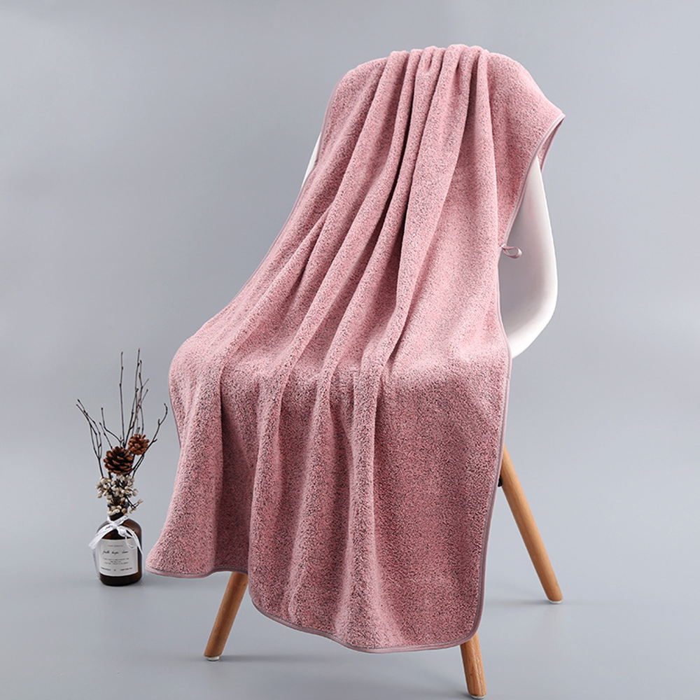 70x140cm asciugamano da bagno in fibra di velluto corallo carbone di bambù asciugamano da bagno per uso domestico ad asciugatura rapida morbido assorbente morbido: Pink