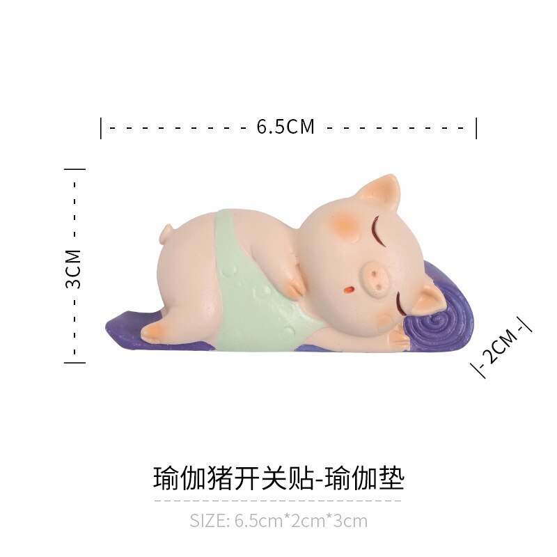 Funda de protección del interruptor, calcomanías de pared de dibujos animados 3D, cubierta protectora, adhesivo para el hogar, enchufe de pared decorativo: Yoga pig
