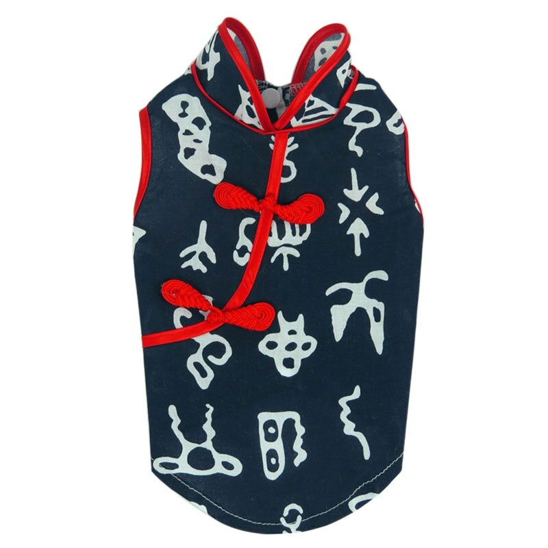 Chinese Year Dog Clothes Tang Suit Cat Chinoiserie Cheongsam Red Clothes Chinese Costume Pet Clothes: XL / White