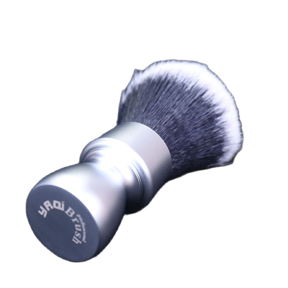 Yaqi-brosse de rasage pour hommes, poils synthétiques avec manche en métal lourd, brosse de rasage à nœud