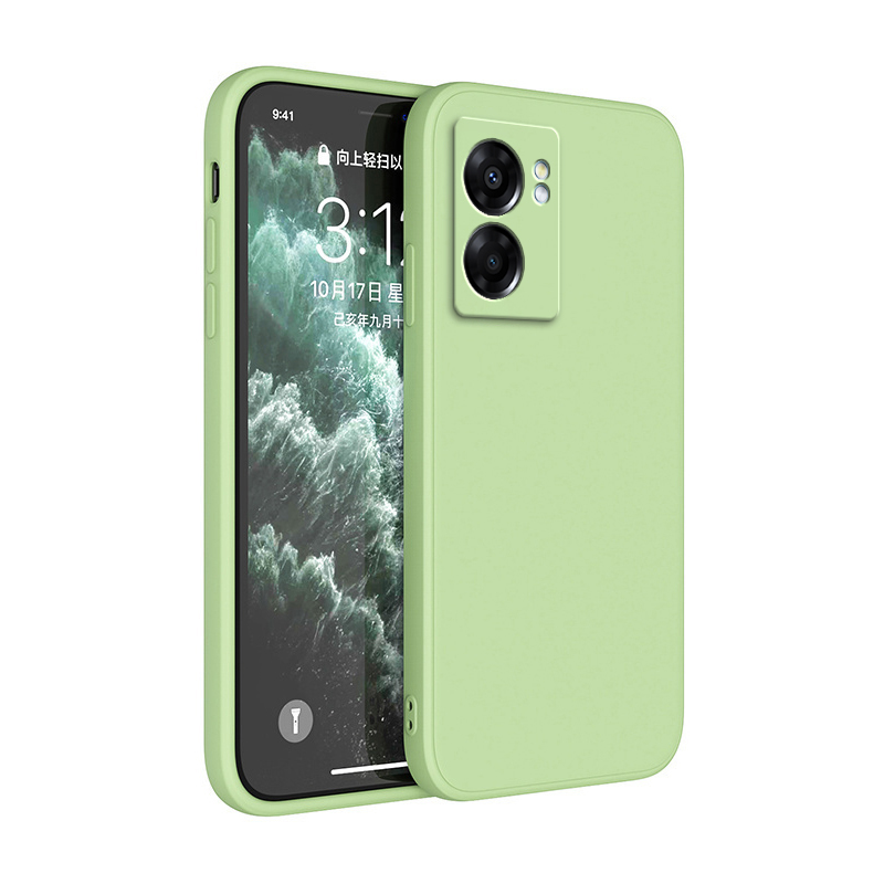 Coque souple d'origine pour OPPO Realme Narzo 50 30 Pro carré Silicone liquide Narzo50 Narzo30 30Pro 5G housse antichoc de luxe Funda: Néoprène / green