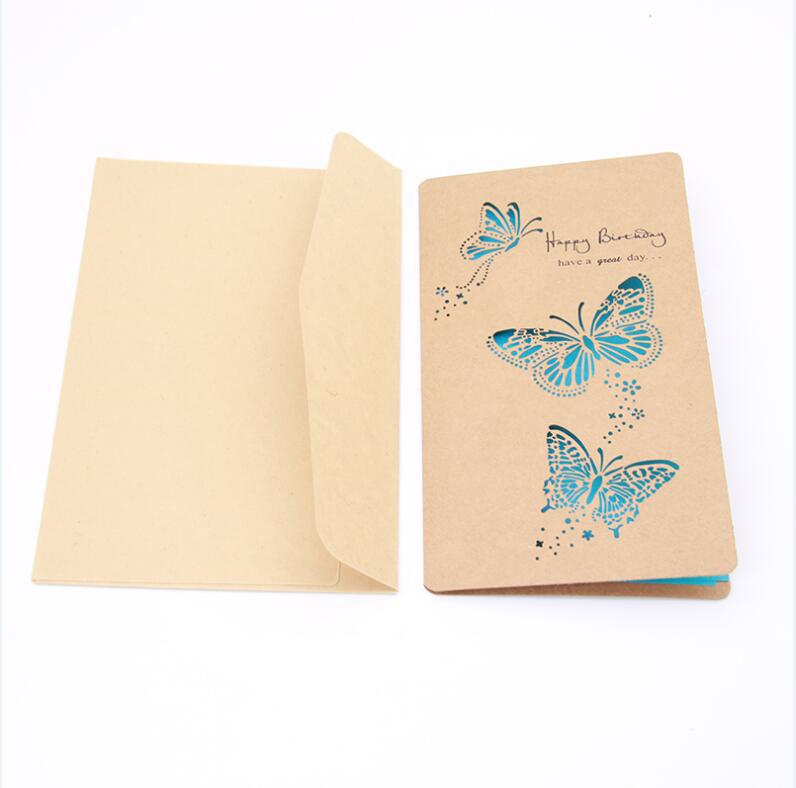 1 Set Van Retro Hollow Valentijnsdag Kaarten/Kraft Kaarten/Verjaardag Groeten Mooie Zegen Vouw Kaarten: H